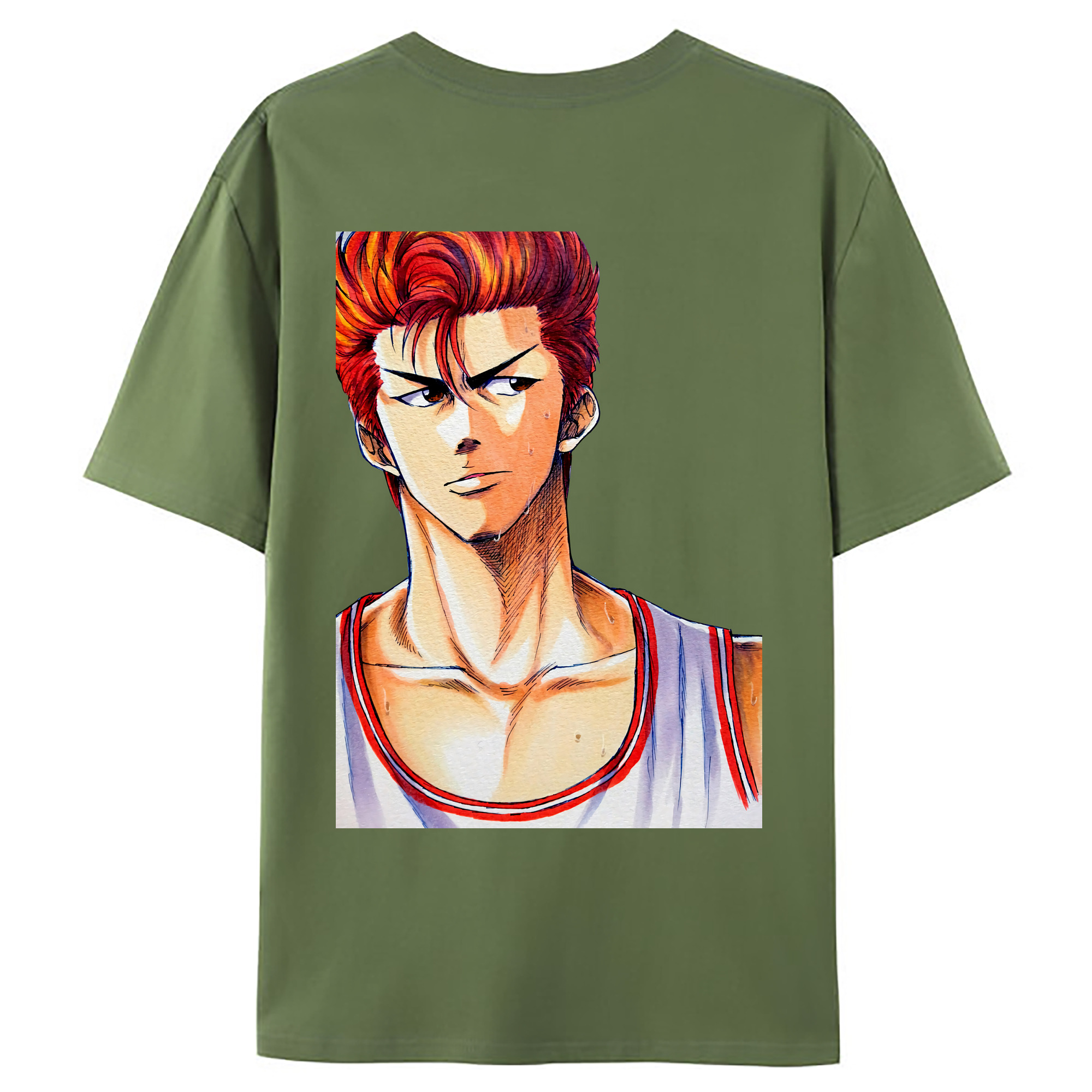 （画像用） SLAM DUNK／スラムダンク 綿100％ メンズ半袖Tシャツ（バックプリント） 通気性